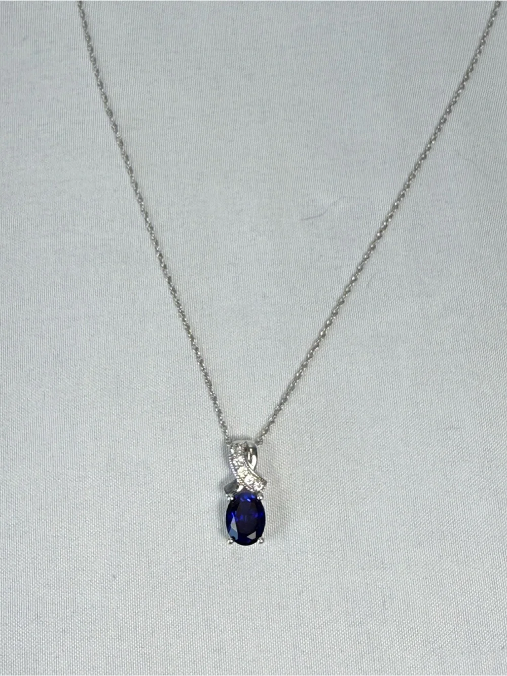 Blue Sapphire Pendant Necklace
